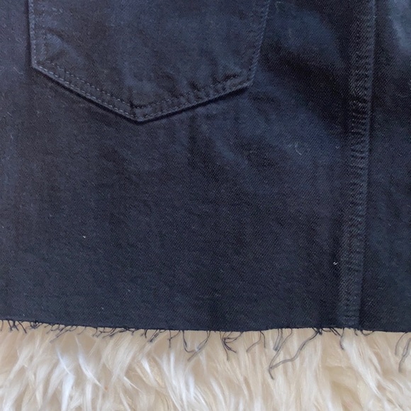 Zara Black Denim Frayed Mini Skirt - Picture 6 of 6